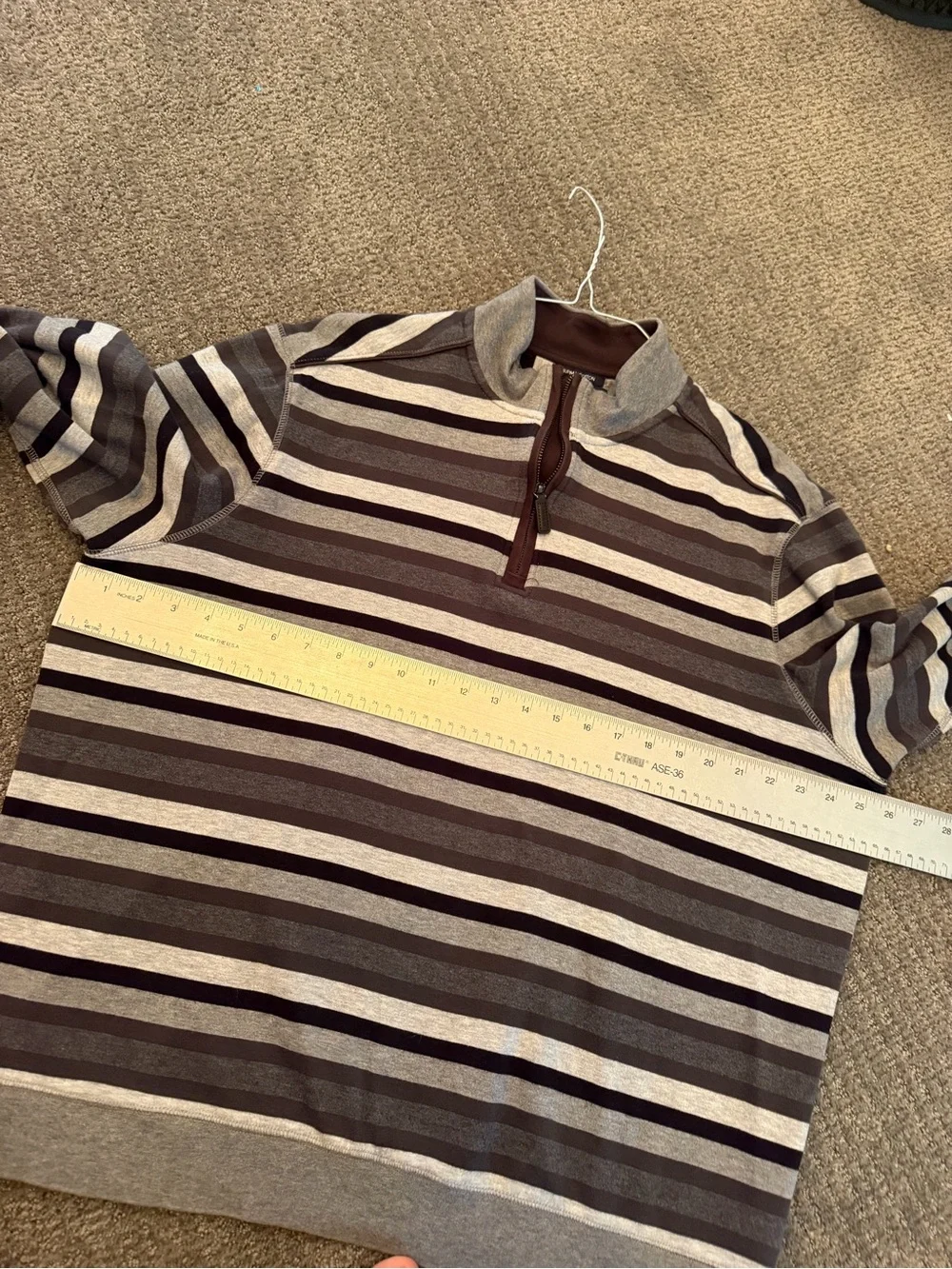Cremieux Quarter-Zip Striped Sweater